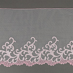 Кружево вышивка на сетке KRUZHEVO арт.TBY.OG36 шир.220мм цв.нежно-розовый, левая уп.7м