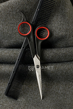 Ножницы КРАМЕТ (Могилев) Н-087 парикмахерские с усилителем и  комбинированными ручками Soft Touch, 170 мм