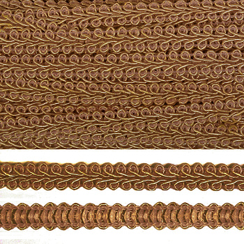 Тесьма TBY Шанель плетеная шир.8мм 0384-0016 цв.159 коричневый уп.18,28м
