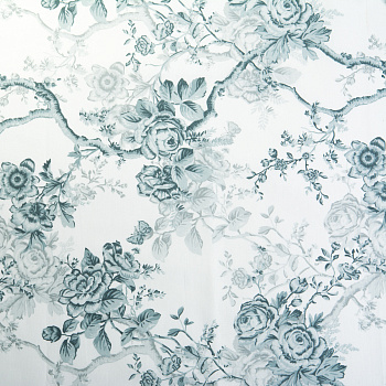 Ткань ранфорс Розы моно, арт.WH 9935-v24, 130г/м²,100% хлопок, шир.240см, цв.мята, уп.10м