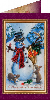 Набор для вышивания бисером АБРИС АРТ арт. AO-037 С Рождеством Христовым-2 8,4х14 см