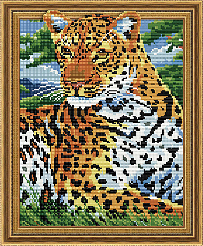 Набор Колор Кит картина алмазная арт.КК.TSGJ1122 Леопард на отдыхе 40х50