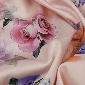 Ткань шелк Армани креп 90 г/м² 97% полиэстер, 3% лайкра шир.148 см арт.T.0346.5 цв.05 розовый рул.25м