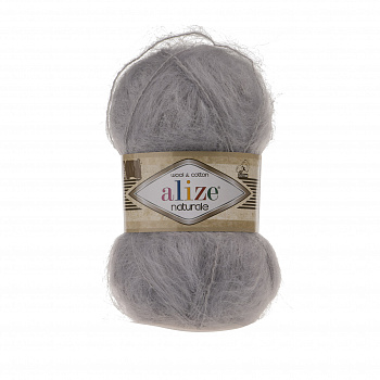 Пряжа для вязания Ализе Naturale (60% шерсть, 40% хлопок) 5х100г/230м цв.344 угольно-серый