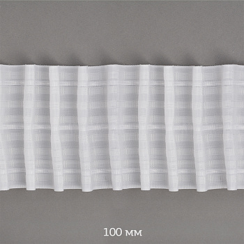 Лента шторная 100мм Caron сборка: универсальная арт.1038 цв.белый рул. 50м