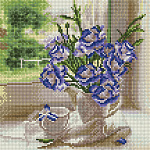 Картины мозаикой Molly арт.KM0679 Нежный натюрморт на окне (26 цветов) 30х30 см