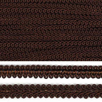Тесьма Шанель плетеная TBY шир.12мм 0384-0016 цв.030 коричневый уп.18,28м