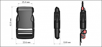 Фастекс 25мм FQ25 цв.черный нагрузка 55 кг уп.100 шт