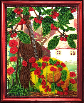 Рисунок на ткани BUTTERFLY арт. CA311 Вишневый сад 32х25 см