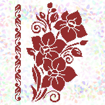 Флизелин водорастворимый с рисунком CONFETTI арт. K333 Цветочный узор 20х30 см