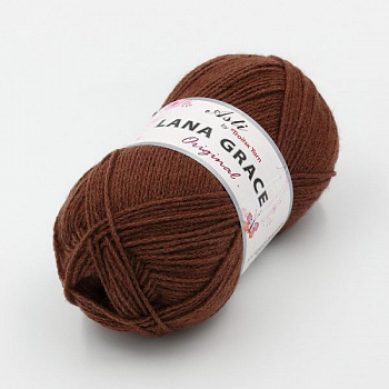 Пряжа для вязания ТРО LANA GRACE Original (25% мериносовая шерсть, 75% акрил супер софт) 5х100г/300м цв.1251 молочный шоколад