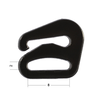 Крючок для бюстгальтера d08мм пластик  ARTA.F. SF-0-3 цв.170 черный, уп.50шт