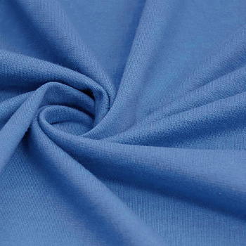 Ткань трикотаж Футер 3х нитка петля хлопок 320г пенье 190см голубой 18-4039 пач.20-40кг