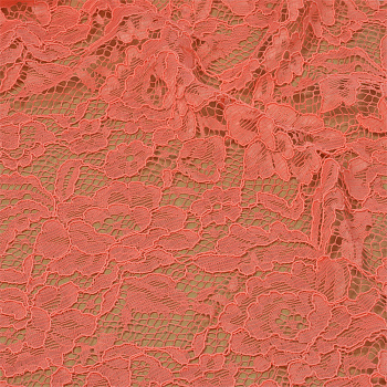 Кружевная ткань (гипюр) с кордом арт.TBY.LN-3002 шир.145см 130 г/м² цв.816 персик уп.22,86м