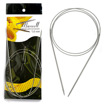 Спицы круговые для вязания на тросиках Maxwell Black 80 см арт.#16 1,6мм
