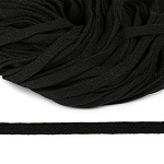 Шнур плоский х/б 10мм классическое плетение арт.TBY.58244 цв.032 черный уп.50м