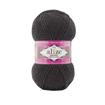 Пряжа для вязания Ализе Superwash Comfort Socks (75% шерсть, 25% полиамид) 5х100г/420м цв.521 антрацит