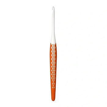 218486 PRYM Крючок для вязания Ergonomics 4,5мм/16см, high-tech полимер, белый/оранжевый