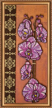 Набор для вышивания бисером АБРИС АРТ арт. AB-100 Орхидеи 1 18х40 см