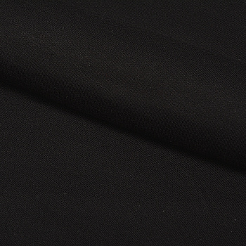 Ткань трикотаж Футер 2х нитка начес хлопок 190г опененд 100+100см черный пач.20-25кг