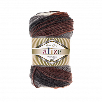 Пряжа для вязания Ализе Superlana Midi Batik (25% шерсть, 75% акрил) 5х100г/170м цв.6991