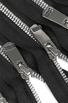 Молния Mzip трактор №5 1 замок TT, н/р 18см, цв.черн/серебро уп.50шт