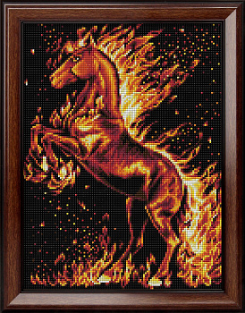 Набор для изготовления картин АЛМАЗНАЯ ЖИВОПИСЬ арт.АЖ.1850 «Огненный конь» 30х40 см