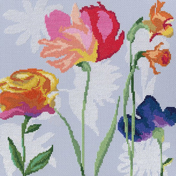 Набор для вышивания РТО арт.M569 Цветы радуги 27,5х28 см