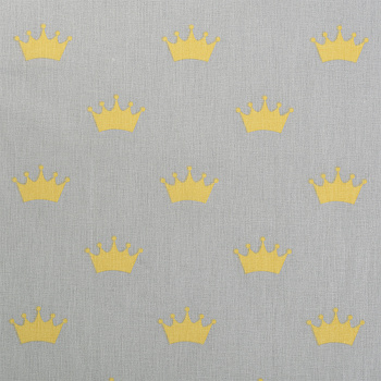 Ткань ранфорс Короны, арт.SL 2945-2, 100% хлопок, шир.240см, цв.серый/желтый, уп.10м