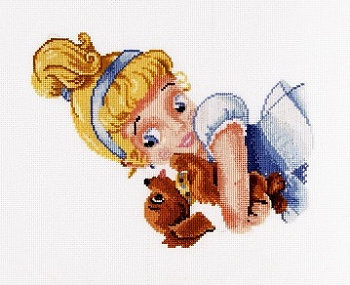 Набор для вышивания АЛИСЕНА арт.1095 Девочка с собачкой (детская) 16х22 см