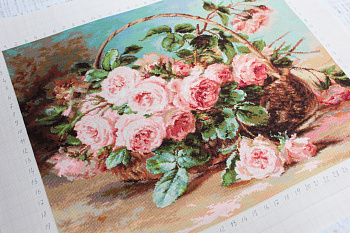 Набор для вышивания LUCA-S арт. B547 Корзина с розами 42,5х34 см