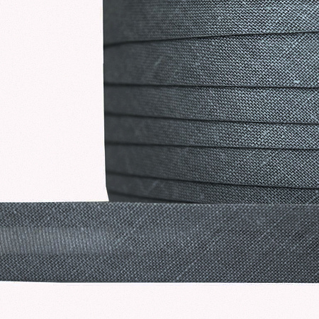 Косая бейка хлопок TBY арт.CB15 шир.15мм цв.F312 т.серый уп.132 м