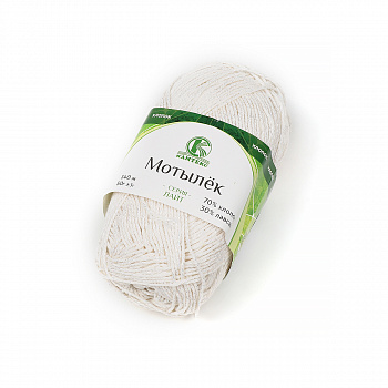 Пряжа для вязания КАМТ Мотылек (70% хлопок, 30% лавсан) 5х50г/140м цв.205 белый