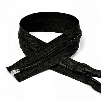 Молния Mzip пласт. спираль №5-N 55см цв.F322 черный уп.10шт