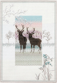 Набор для вышивания DERWENTWATER DESIGNS арт.MM5 Frosty Deer 25х17,2 см