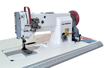 Двухигольная промышленная швейная машина для сверхтяжелых материалов/Головка A-878 - вылет рукава 265 мм - межигольное 12,7 мм (тройное продвижение)