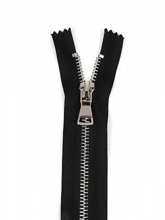 Молния Mzip мет. №5 никель шлиф.звено, 18см н/р цв.F322 черный уп.50шт