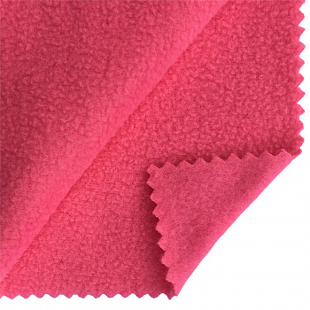 Ткань флис 2-х сторонний TBY-0059-338 190 г/м² 100% ПЭ шир.150см  цв.F338 неон розовый рул.70-110м (1кг - 3,5м)
