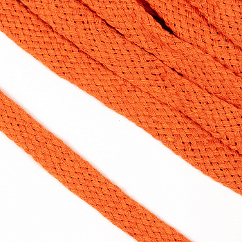 Шнур плоский х/б 15мм турецкое плетение цв.008 оранжевый уп.25 м
