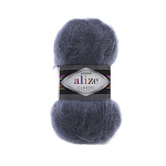 Пряжа для вязания Ализе Mohair classic (25% мохер, 24% шерсть, 51% акрил) 5х100г/200м цв.411 джинс меланж