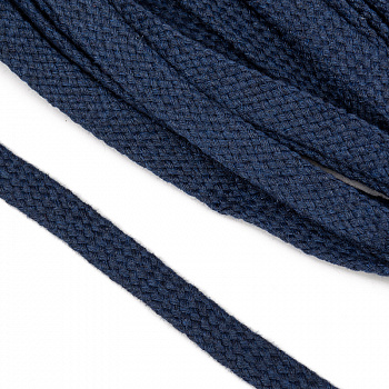 Шнур плоский х/б 12мм турецкое плетение цв.024 т.синий уп.25 м