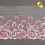 Кружево вышивка на сетке KRUZHEVO арт.TBY.OG87 шир.200мм цв.розовый, левая уп.7м