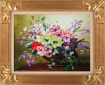 Набор для вышивания бисером ИМПЕРИЯ БИСЕРА арт.ИБК-100 Полевые цветы 38х28 см