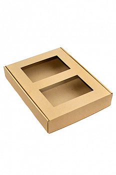 Коробка микрогофра 144/93 прямоуг. с двумя окошками (25х31х5см)