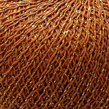 Нитки для вязания Золотой Шар (86% хлопок, 14% люрекс) 6х50г/390м цв.3503 т.коричневый, С-Пб