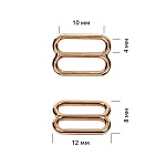 Пряжка регулятор для бюстгальтера 10мм металл TBY-810 цв.золото, уп.1000шт
