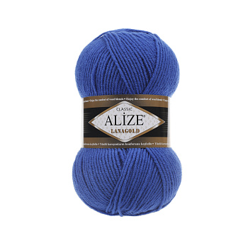 Пряжа для вязания Ализе LanaGold (49% шерсть, 51% акрил) 5х100г/240м цв.141 василек