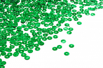 Пайетки плоские россыпью TBY-FLK022 6мм цв.04 зеленый уп.50г