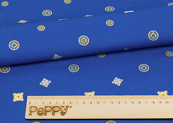 Ткань для пэчворка PEPPY Индийское Сари 146 г/м² 100% хлопок цв.ИС-06 синий уп.60х110 см