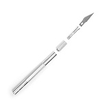 Макетный нож цанговый Maxwell арт.TBY.FCS-01 алюминий + 5лезвий цв.серебро
